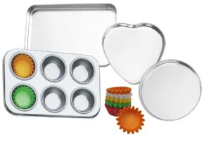 quadrapoint deluxe pan set compatible with easy bake ultimate oven | includes 60 cupcake liners that will fit, unlike others!!