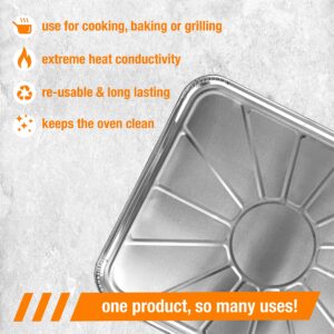 Plasticpro Disposable Foil oven liner Reusable Oven Drip Pan - Tray for Cooking and Baking Pack of 10