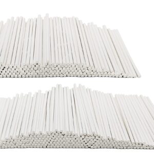 500PCS 4-Inch White Lollipop Sticks,Paper Sucker Stick,Cake Pops Stick for Candy Melt,Dessert,Cake Pops,Chocolate and Cookie(3mm)