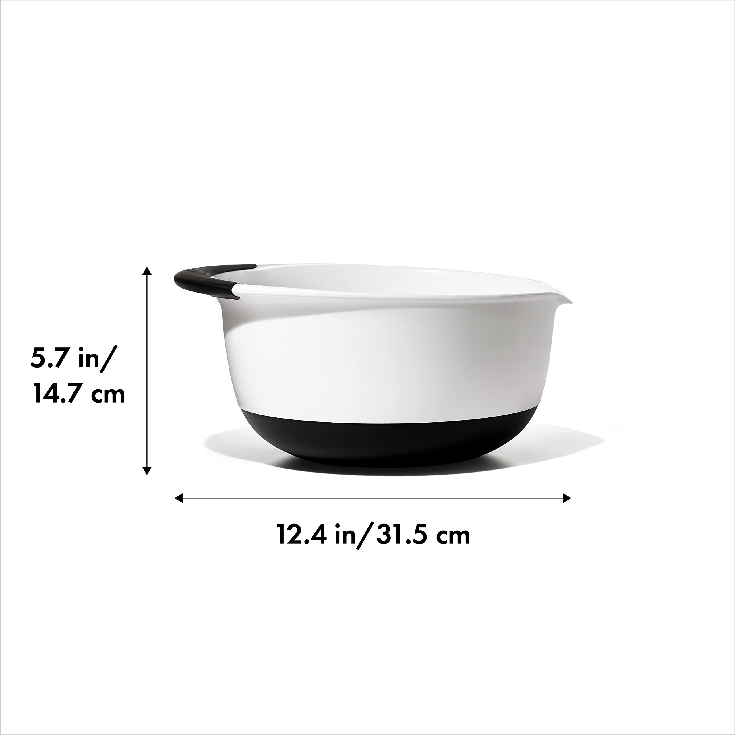 OXO Good Grips 5-Quart Plastic Mixing Bowl,White/Black