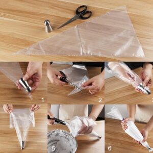 100 Pack Pastry Bags Thickened 18 inch Disposable Decorating Icing Piping Bags with 4 Icing Bag Ties, for Cookie/Cake Decorating Supplies