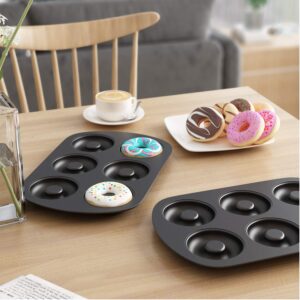 Tiawudi Non-Stick 6-Cavity Donut Baking Pans, Makes Individual Full-Sized 3 1/4" Donuts, Set of 2