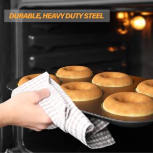 Tiawudi Non-Stick 6-Cavity Donut Baking Pans, Makes Individual Full-Sized 3 1/4" Donuts, Set of 2