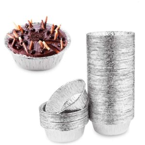 oopsu 100 pack 4" round tart pie foil pans disposable pans aluminum foil tart & pie tins pans for baking,cooking,storage or reheating