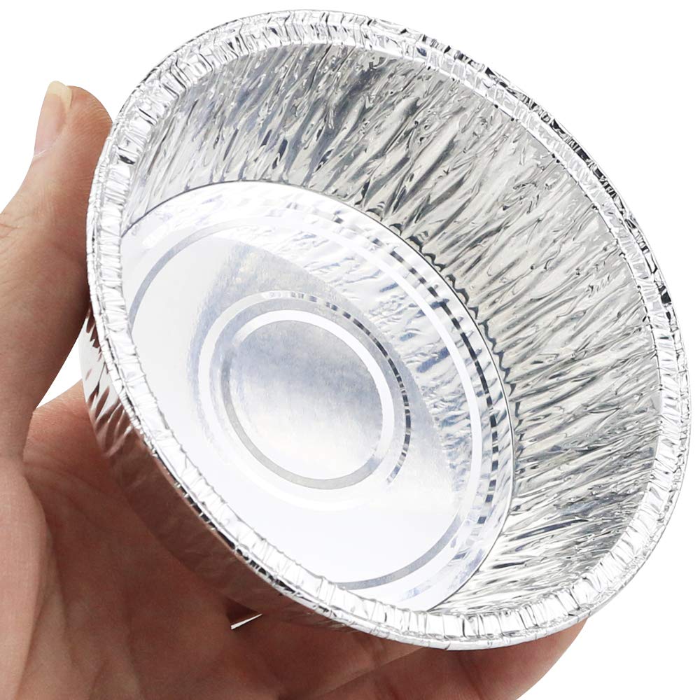 Oopsu 100 Pack 4" Round Tart Pie Foil Pans Disposable Pans Aluminum Foil Tart & Pie Tins Pans for Baking,Cooking,Storage or Reheating