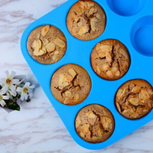 CAKETIME Silicone Muffin Pan - Cupcake Pan, Mini Loaf Pan Silicone Baking Molds Food Grade BPA Free 3-Pack