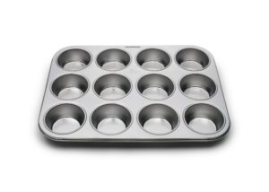 fox run 12-cup muffin and cupcake baking pan, 10.5 x 13.75 x 1.25 inches, silver