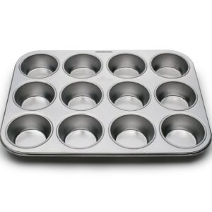 Fox Run 12-Cup Muffin and Cupcake Baking Pan, 10.5 x 13.75 x 1.25 inches, Silver