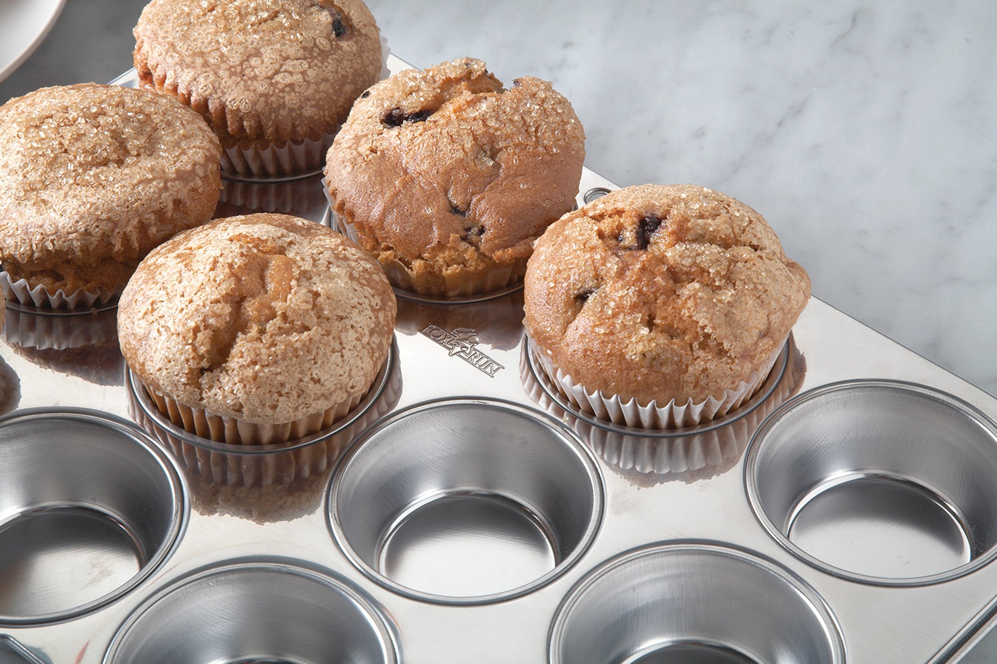 Fox Run 12-Cup Muffin and Cupcake Baking Pan, 10.5 x 13.75 x 1.25 inches, Silver