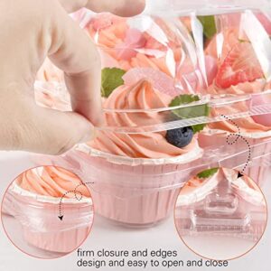 ChezMax (12 Counts x 16 Sets) Cupcake Containers 12 Count, Cupcake Boxes for 12 Cupcakes, Disposable Cupcake Cupcake Carrier Holders, Clear Plastic Containers with Detachable Tall Dome Lid