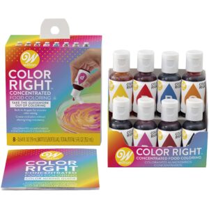 wilton color right performance food coloring set, 8 colors