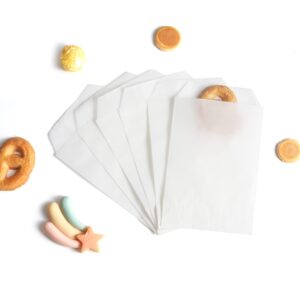 volanic 100pcs 4x6 inch semi-transparent glassine waxed paper treat bags party favor bag for bakery cookies sandwich soap packing