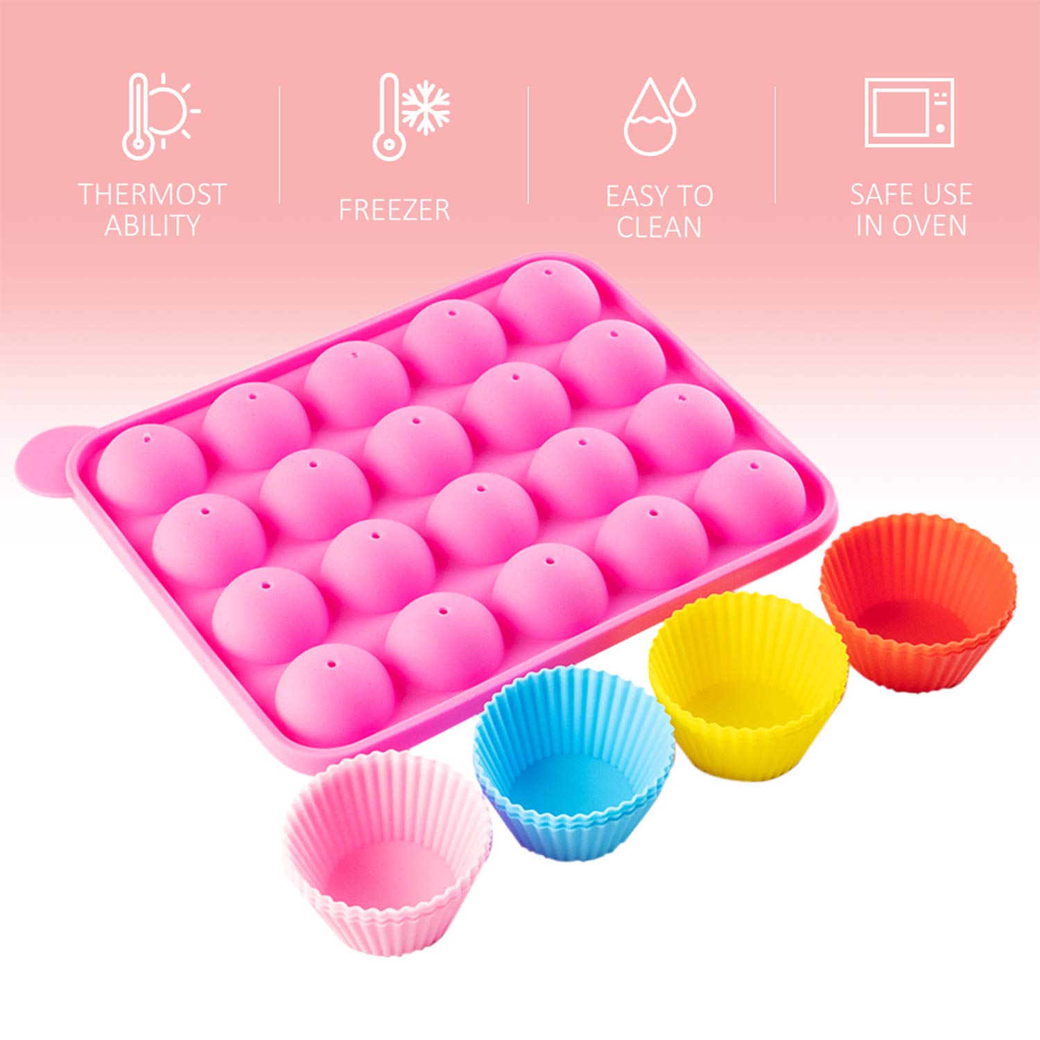 Cake Pop Maker Kit with 2 Silicone Mold Sets with 3 Tier Cake Stand, Chocolate Candy Melts Pot, Silicone Cupcake Molds, Paper Lollipop Sticks, Decorating Pen with 4 Piping Tips, Bag and Twist Ties