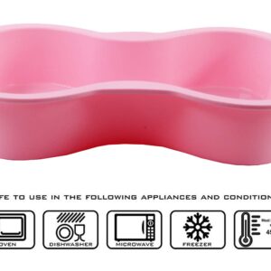 HINMAY Dog Birthday Cake Mold Silicone Bone Shape Cake Pan with Decorating Pen (Pink)