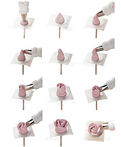 6PCS Cake Flower Nail and Flower Lifters Set, Stainless Steel Cake Cupcake Decor Baking Tools for Icing Flowers Decoration (4 Sizes)