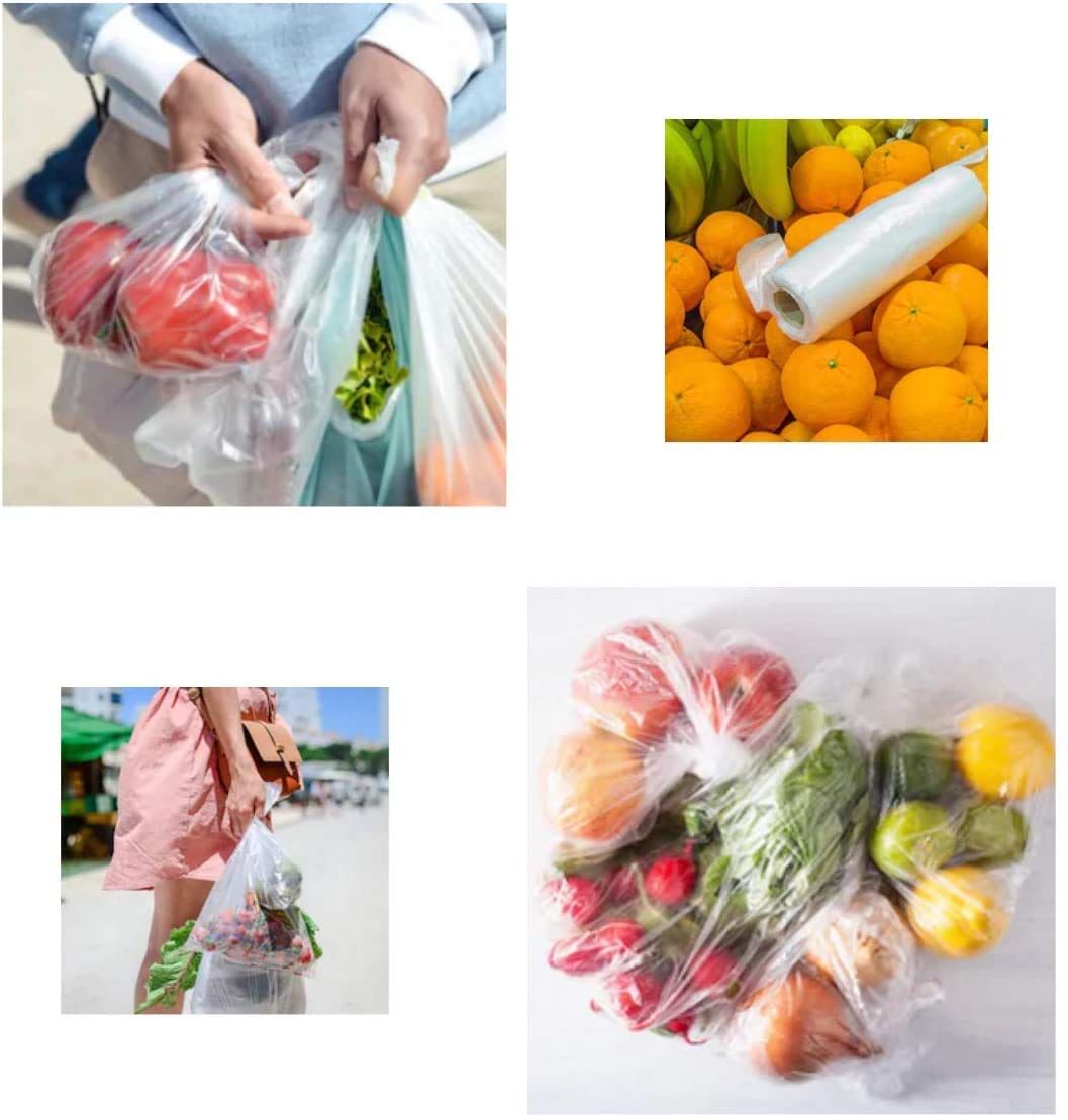 Party Bargains 10" X 15" Plastic Unprinted Produce Bag on a Roll, Bread and Grocery Clear Bag, 450 Bags