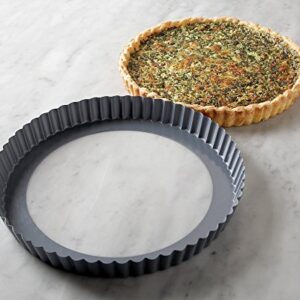 Fox Run Removable Bottom Non-Stick Tart and Quiche Pan, Loose Bottom Quiche Pan - 9.5-inch