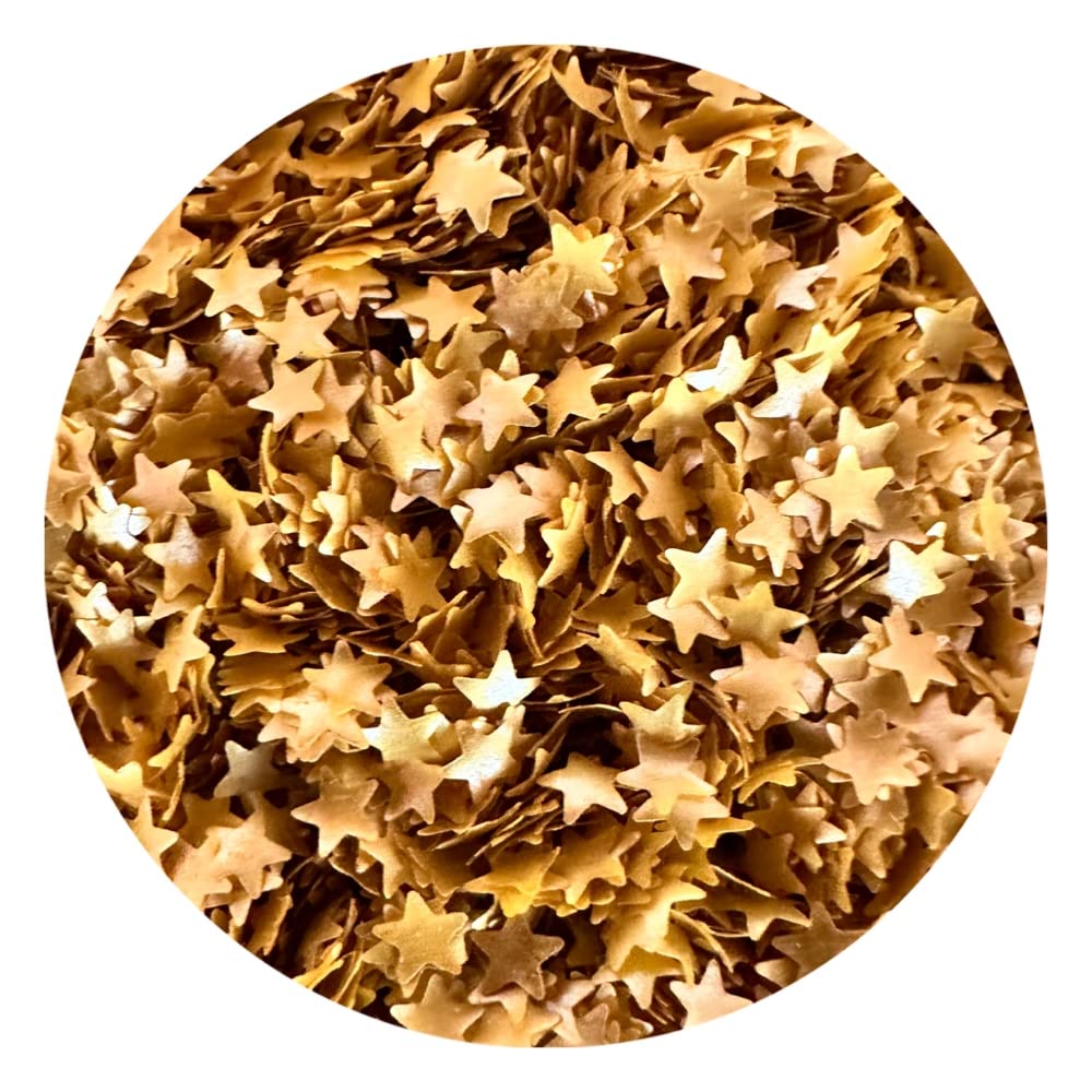 OH! SWEET ART EDIBLE GLITTER GOLD STARS 0.04 Ounce Oz. Use to cakes, cupcakes, flakes, cookies