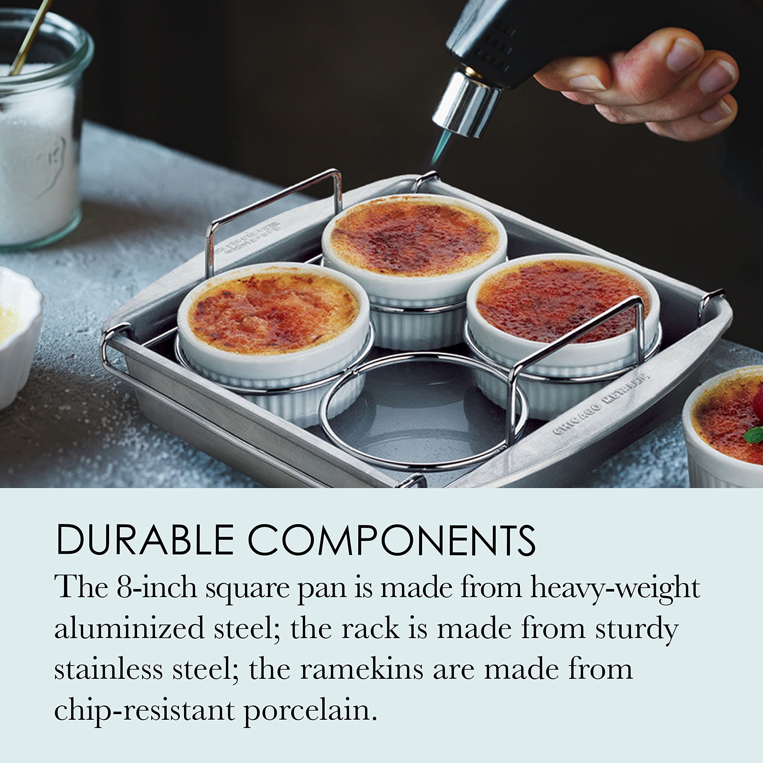 Chicago Metallic Professional Crème Brulee, 6 Piece Set, Stainless Steel