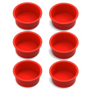 silivo 4 inch cake pans (6 pack) - silicone mini smash cake pans, nonstick small cake pans for smash cake,muffin and egg bites