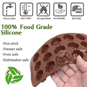 JOERSH Silicone Chocolate Molds for Fat Bombs Snacks & Truffles, 4PCS Flower Shape Silicone Molds Caramel Hard Candy Mold (11 Different Flowers)