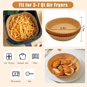 bahouloer Air Fryer Disposable Parchment Paper Round Non-Stick Paper 100 Pcs, Sheets, 7.9 inch Prime Oil-proof Cooking Paper for Fryers Basket Frying Pan Microwave Oven