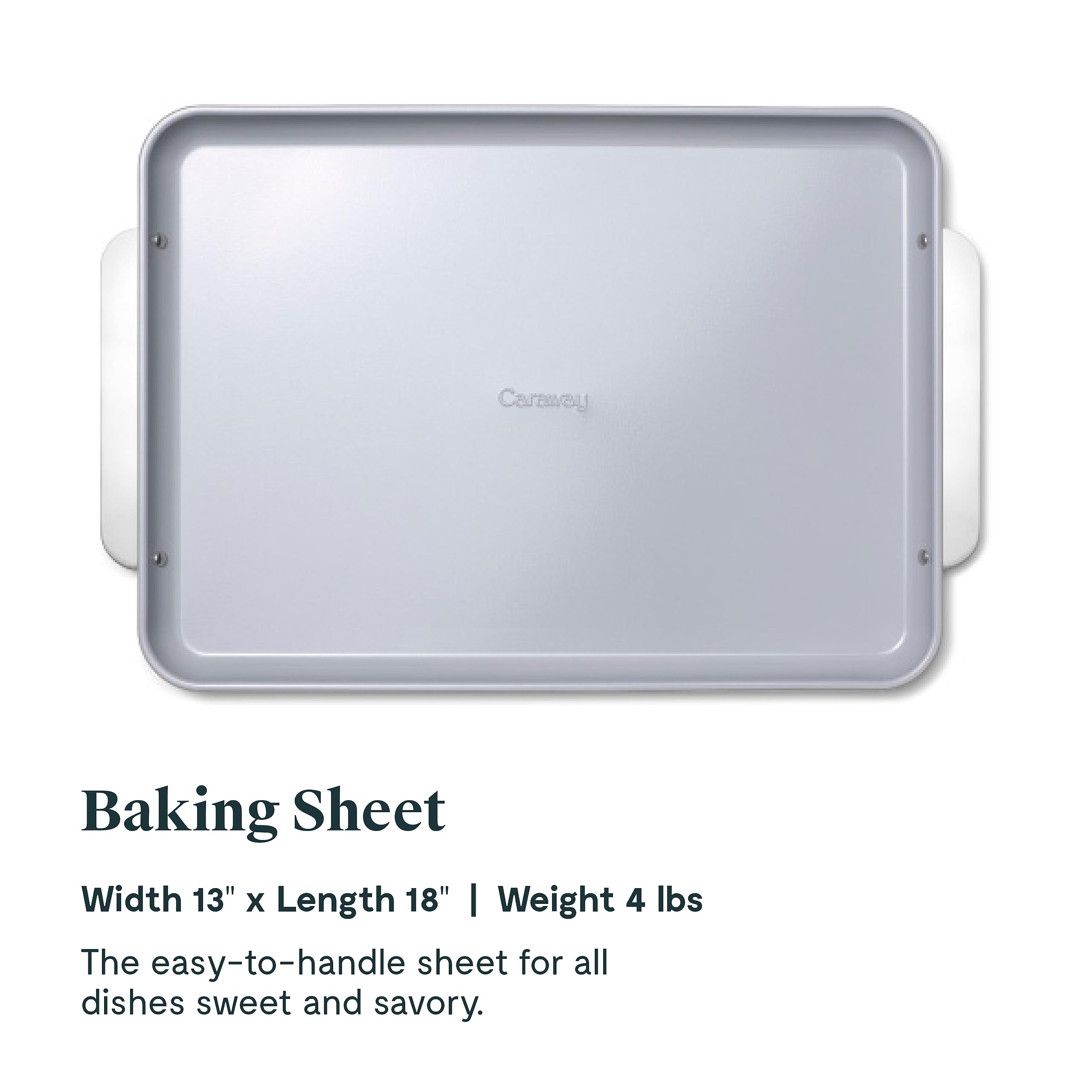 Caraway Non-Stick Ceramic Baking Sheet - Naturally Slick Ceramic Coating - Non-Toxic, PTFE & PFOA Free - Perfect for Baking, Roasting, and More - Large - Gray