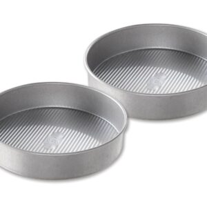 USA Pan Bakeware Round Cake Pan, 9 inch, Nonstick & Quick Release Coating, Made in the USA from Aluminized Steel, Set of 2