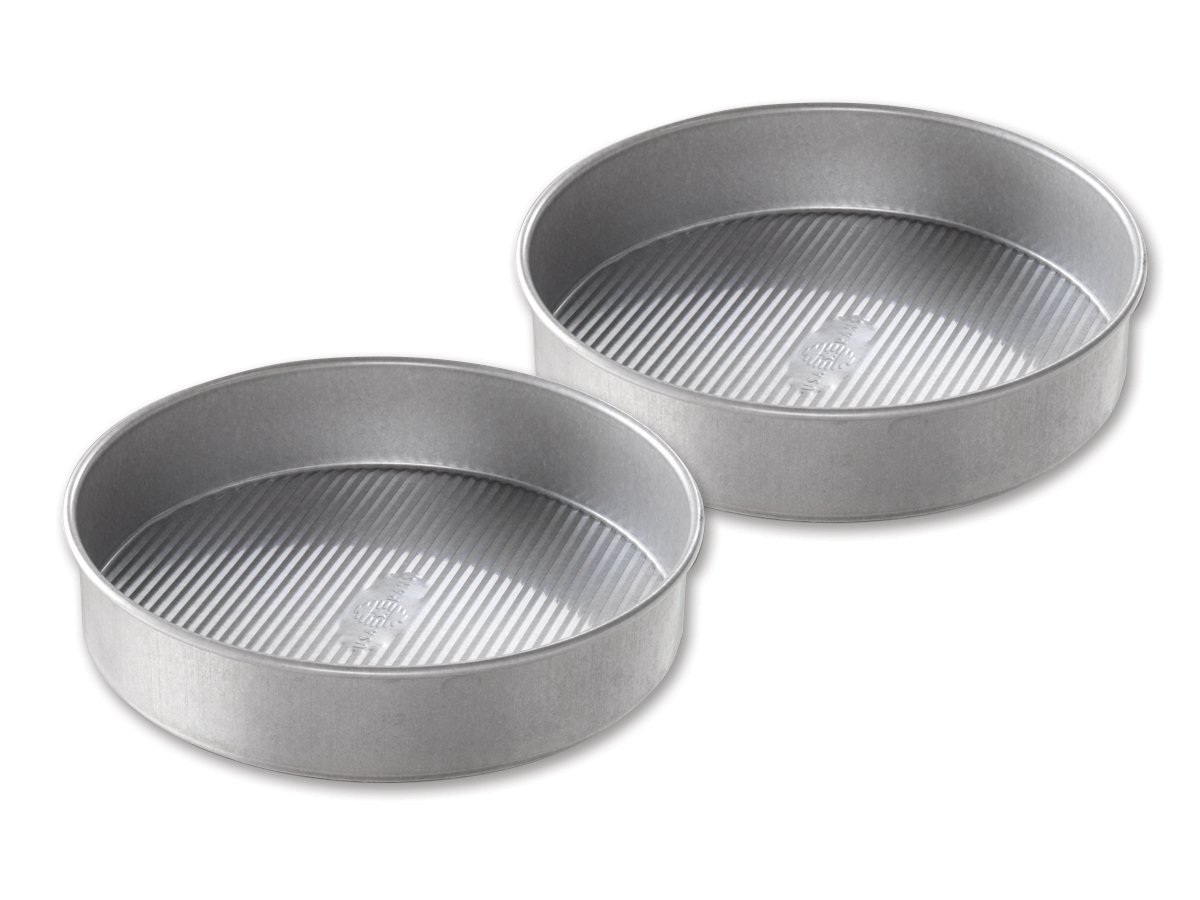 USA Pan Bakeware Round Cake Pan, 9 inch, Nonstick & Quick Release Coating, Made in the USA from Aluminized Steel, Set of 2