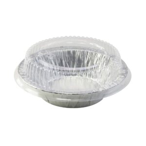 kitchendance disposable aluminum foil tart pan with lid - 5" aluminum foil individual pie pans, baking pan perfect for pies, cobblers - 501p, (25)
