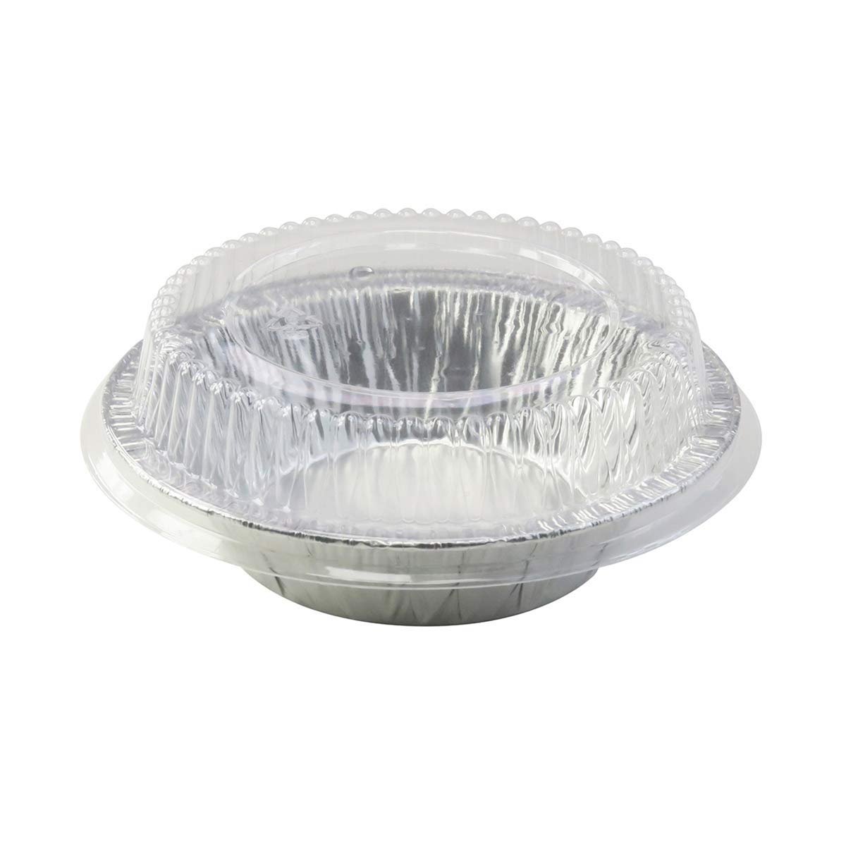 KitchenDance Disposable Aluminum Foil Tart Pan with Lid - 5" Aluminum Foil Individual Pie Pans, Baking Pan Perfect for Pies, Cobblers - 501P, (25)