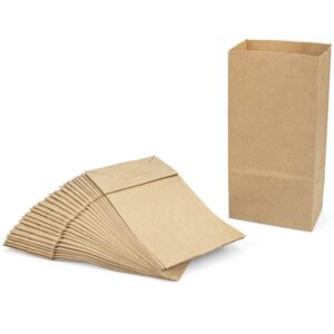 Foraineam 300 Pack Mini Kraft Paper Bags 3.5 x 2 x 6.7 inch Durable Brown Paper Snack Bag Small Cookie Party Favor Bags