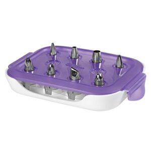 wilton piping tips decorating kit, 9-piece tip starter set with carrying case, steel