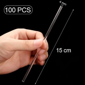 Acrylic Lollipop Sticks 6 Inch Clear Reusable Acrylic Rods for Making Lollipops Cake Pops Candies Chocolates and Cookies (100 Pieces)