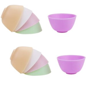 BILLIOTEAM 10 PCS Multi colorful Silicone Mixing Bowl,Reusable Prep and Serve Bowls Condiment Bowls Facial Mask Bowl for Skincare,DIY Craft,Resin,Acrylic Painting