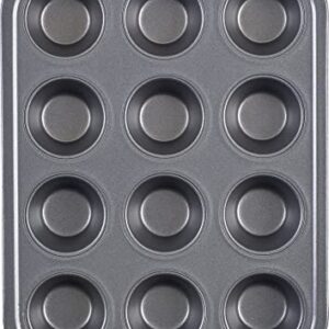 Good Cook 04032 12 Cup Mini Muffin Pan, Steel, 12 Cup, Mini