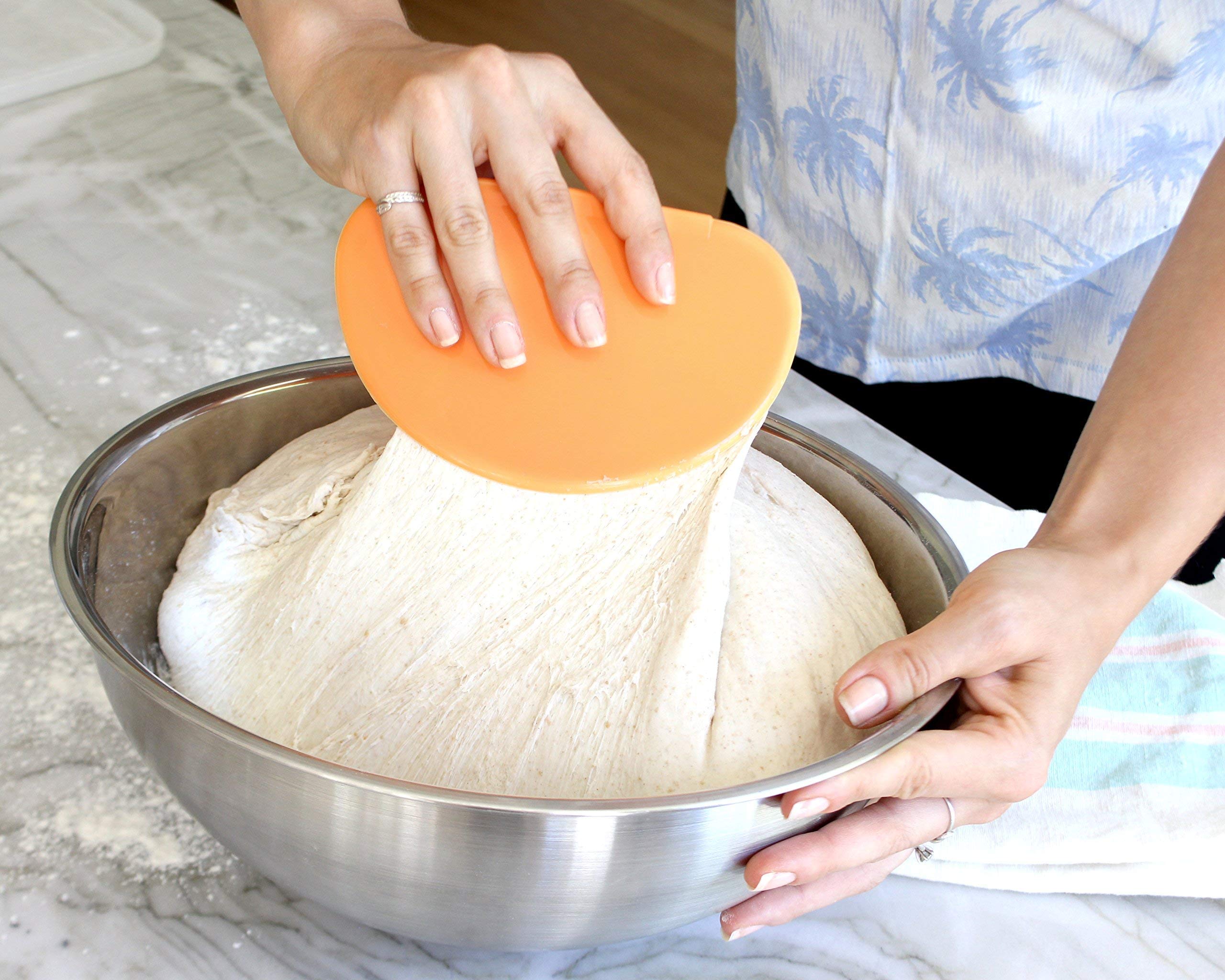 Indigo True Flexible Bowl Scraper - 1 Pc | Curved For Shaping Bread or Pastry Dough | Conforms To Any Mixing Bowl | Round Contoured Profile