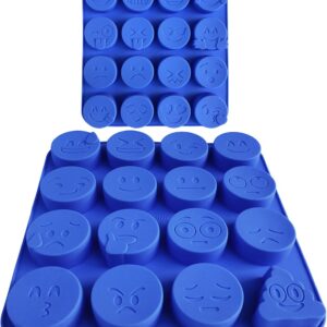 Jumbo Sized Silicone Emoji Molds - 32 Cavity 2 Pack Set by PennyCo Kitchen