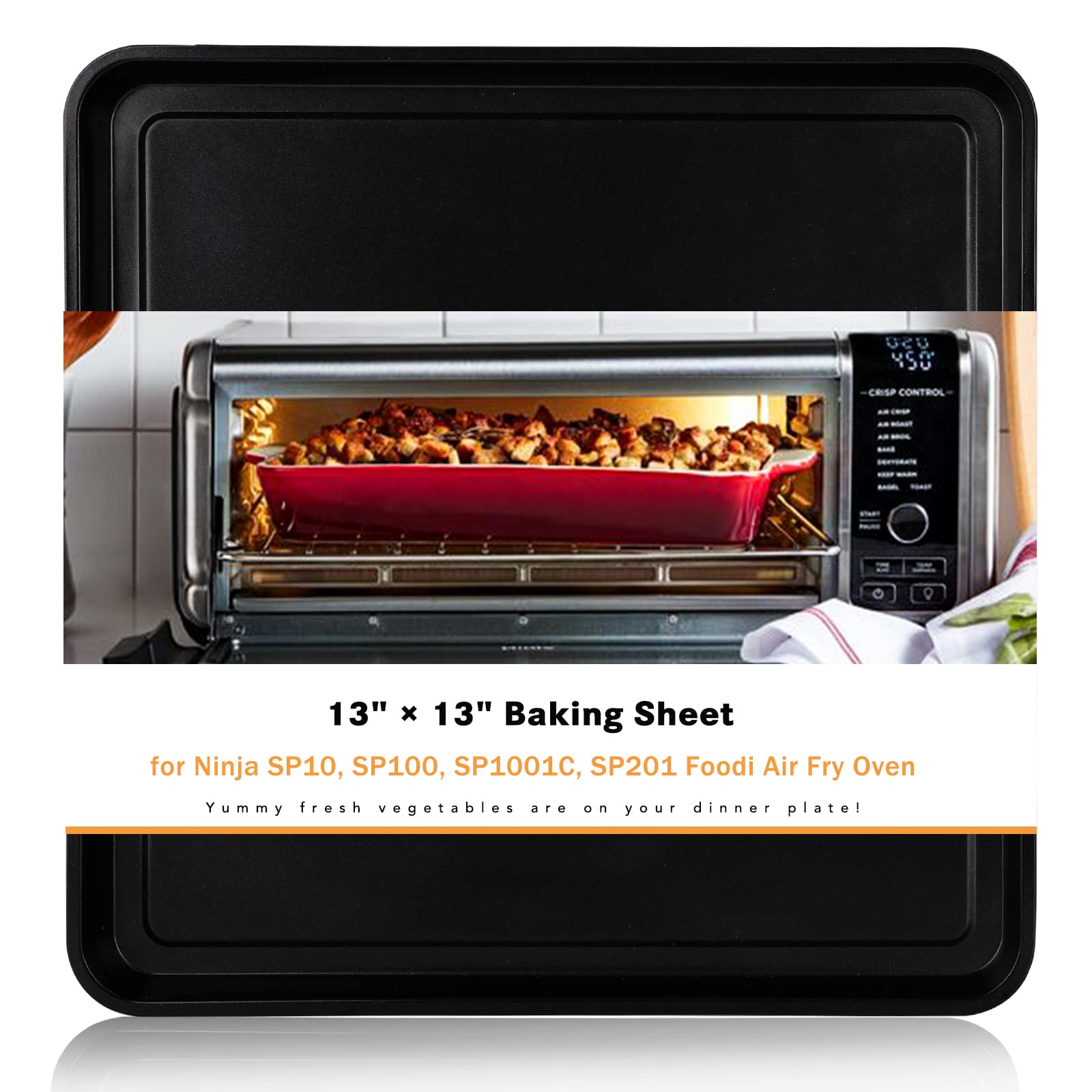 Professional 13" × 13" Baking Sheet, Cookie Sheet Pan, Nonstick Bakeware for SP101, SP100, SP1001C, SP201 Foodi Air Fry Oven, Sheet Pan for Foodi 8-in-1 Air Fry Oven, Non-Stick Pan for SP100