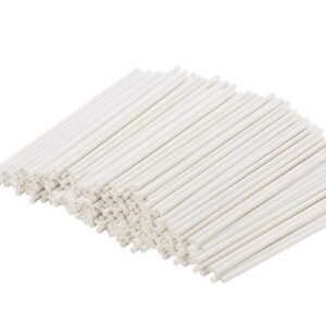 200 Count White Lollipop Sticks 6 Inch,Paper Treat Stick,Sucker Sticks for Cake Pops,Candy Melt,Dessert,Chocolates,3.5mm Dia