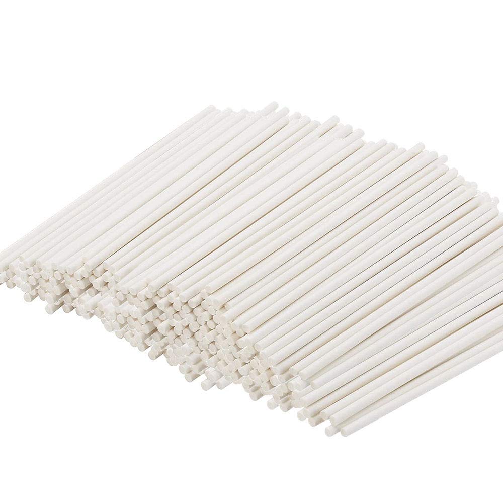 200 Count White Lollipop Sticks 6 Inch,Paper Treat Stick,Sucker Sticks for Cake Pops,Candy Melt,Dessert,Chocolates,3.5mm Dia