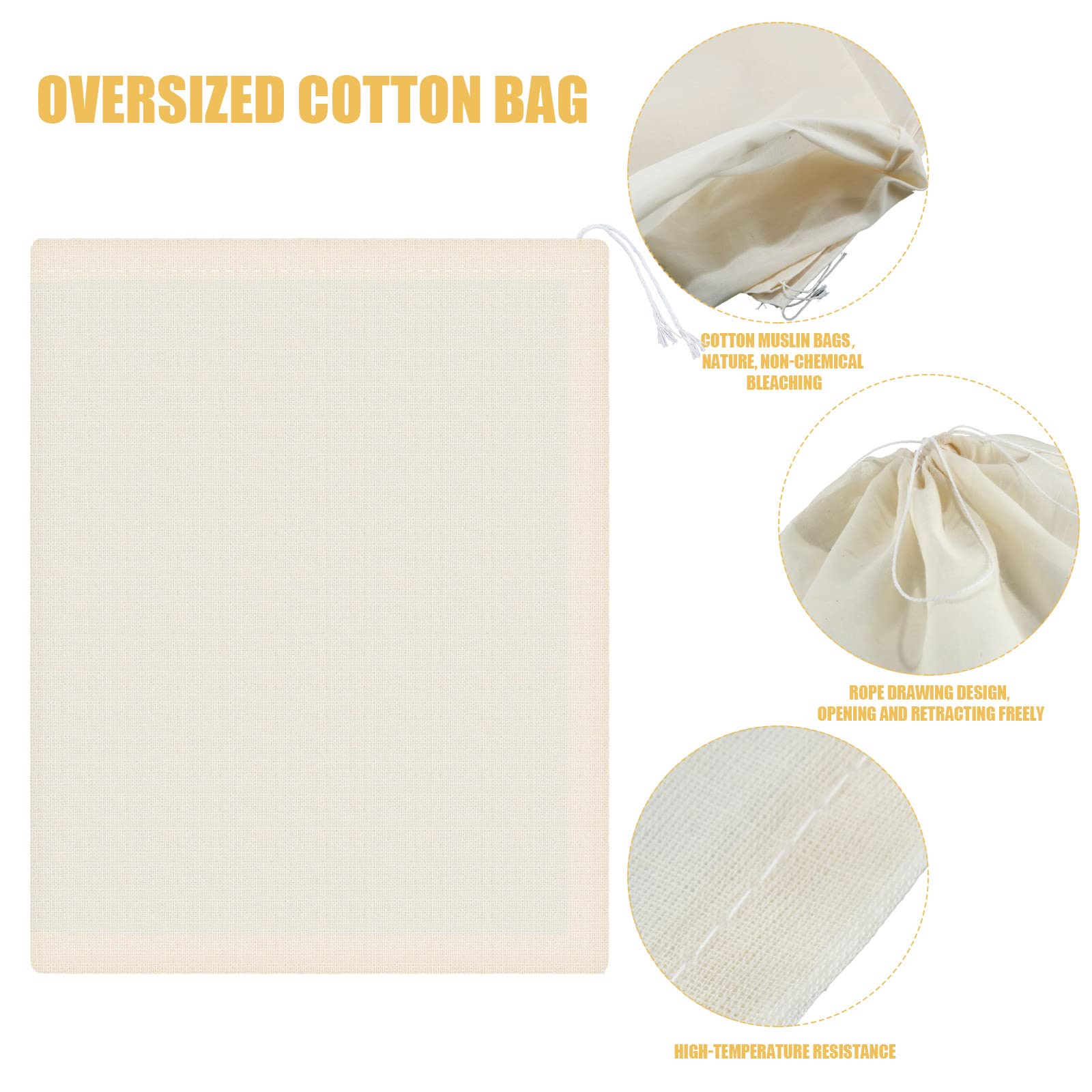 Pangda Muslin Bags Cloth Bags with Drawstring Large Storage Bags Bulk Cotton Reusable Grocery Bags DIY Craft Sachet Bag for Party Wedding Home Storage(8 x 10 Inch, 15)