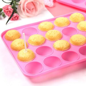 Tosnail 2 Pack of 20-Cavity Silicone Cake Pop Mold - Great for Hard Candy, Lollipop and Party Cupcake