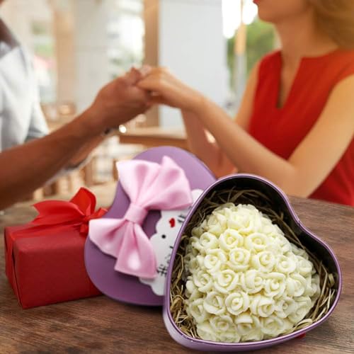 OBTANIM Silicone 3D Rose Flower Mold Love Heart Shape Fondant Soap Cake Mould for Chocolate Wedding Valentine