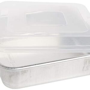 Nordic Ware Natural Aluminum Commercial Square Cake Pan with Lid, Exterior 9.88 x 9.88 Inches