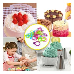 30 Pcs Pastry Bag Ties, Silicone Icing Bag Ties, Reusable Piping Bag Ties Decoration Bag Cake and Pastry Supplies Clips, Includes 5 Color. Suitable for Cupcakes Cookies and Pastry Seal (5 Color)