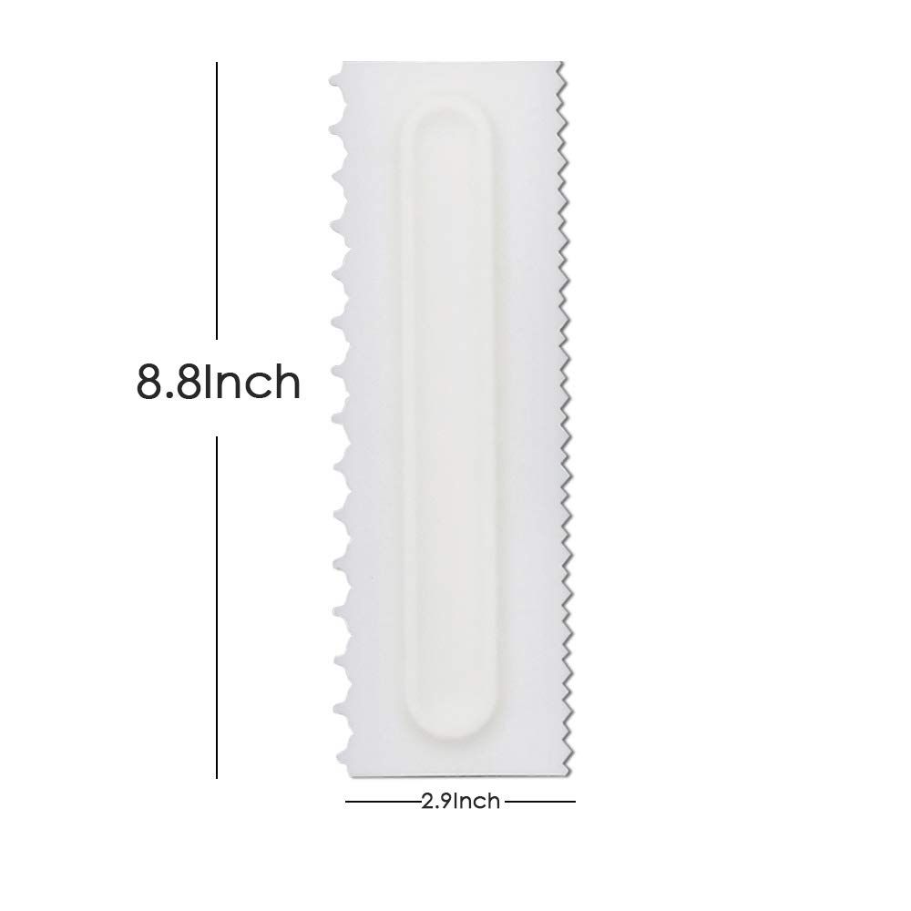 4 Pcs/set Cake Scraper Decorating Plastic Sawtooth Comb Mousse Butter Cream Cake Edge Tools Plastic Sawtooth Cake Icing Smoother Kitchen Baking Cake Edge DIY Tool