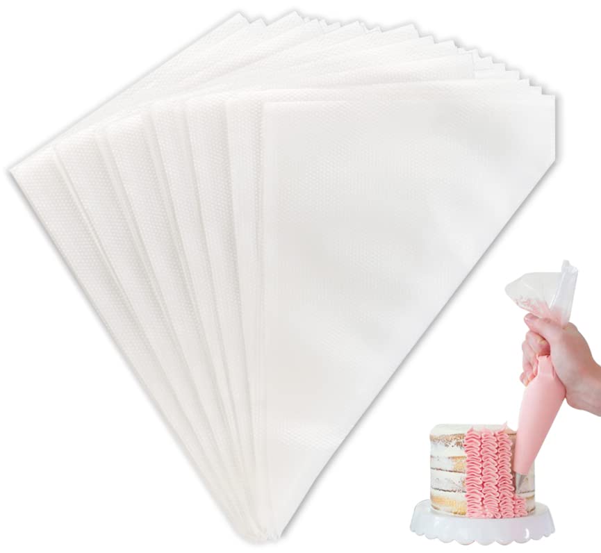 ilauke Piping Bags 15 inch 200PCS Pastry Bags Disposable Extra Thick Icing Bags for Frosting Cookie/Cake Decorating Supplies Cupcakes Baking Decoration [32 x 20 cm]