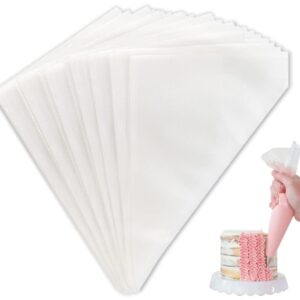 ilauke Piping Bags 15 inch 200PCS Pastry Bags Disposable Extra Thick Icing Bags for Frosting Cookie/Cake Decorating Supplies Cupcakes Baking Decoration [32 x 20 cm]