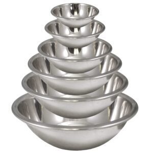 homearray stainless steel mixing bowls set (set of 6) - polished mirror kitchen bowls, nesting bowls for space saving storage, ideal for cooking, baking & serving, food prep & salad prep.